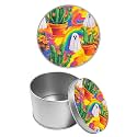 Round Metal Tin Container with Removable Lid, Ghost Cactus Durable Metal Storage Box for Cookies Spices Tea Candies Cakes Jewelry Cosmetics 3.54 x 2.36 inch– Single Pack