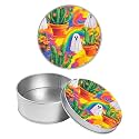 Round Metal Tin Container with Removable Lid, Ghost Cactus Durable Metal Storage Box for Crafts Snacks Candies Office Supplies Small Items 3.54 x 1.38 inch– Single Pack