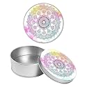 Round Metal Tin Container with Removable Lid, Mandala Durable Metal Storage Box for Crafts Snacks Candies Office Supplies Small Items 3.54 x 1.38 inch– Single Pack