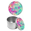 Round Metal Tin Container with Removable Lid, Galaxy Mandalas Durable Metal Storage Box for Cookies Spices Tea Candies Cakes Jewelry Cosmetics 3.54 x 2.36 inch– Single Pack