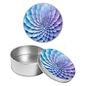 Round Metal Tin Container with Removable Lid, Abstract Pink Flowers Durable Metal Storage Box for Crafts Snacks Candies Office Supplies Small Items 3.54 x 1.38 inch– Single Pack