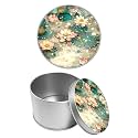Round Metal Tin Container with Removable Lid, Glitter Lotus Durable Metal Storage Box for Cookies Spices Tea Candies Cakes Jewelry Cosmetics 3.54 x 2.36 inch– Single Pack