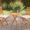Round Natural Teak Wood Tabletop, 23.6-inch Diameter, Solid Teak, Durable, Weather Resistant, for Dining Room, Outdoor Patio, Commercial &amp; Home Use