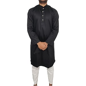 Round Neck Collar Cotton Kurtas for Men