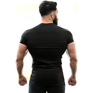 Round Neck Half Sleeves Gym Workout Solid