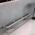 Round Pipe Bar Foot Rest Rail Kit, Stainless Steel Complete Floor Standing Bar Foot Rest - Brass Gold Rail System with Tubing, Wall Brackets, End Caps &amp; Internal Connector(Silver,L 210cm/6.9ft)