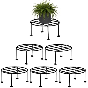 Round Plant Stand Galvanised Metal Flower Pot