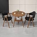 Round Reception Desk and Chair Set, Office Conference Table &amp; Chairs, Business Coffee Dining Table Set for Small Space Reception Room, Lounge, Conference Room