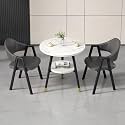 Round Reception Desk and Chair Set, Office Conference Table &amp; Chairs, Business Coffee Dining Table Set for Small Space Reception Room, Lounge, Conference Room