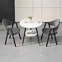 Round Reception Desk and Chair Set, Office Conference Table &amp; Chairs, Business Coffee Dining Table Set for Small Space Reception Room, Lounge, Conference Room