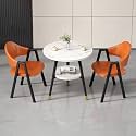 Round Reception Desk and Chair Set, Office Conference Table &amp; Chairs, Business Coffee Dining Table Set for Small Space Reception Room, Lounge, Conference Room