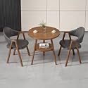 Round Reception Desk and Chair Set, Office Conference Table &amp; Chairs, Business Coffee Dining Table Set for Small Space Reception Room, Lounge, Conference Room