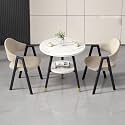 Round Reception Desk and Chair Set, Office Conference Table &amp; Chairs, Business Coffee Dining Table Set for Small Space Reception Room, Lounge, Conference Room