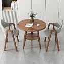 Round Reception Desk and Chair Set, Office Conference Table &amp; Chairs, Business Coffee Dining Table Set for Small Space Reception Room, Lounge, Conference Room