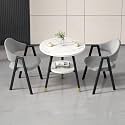 Round Reception Desk and Chair Set, Office Conference Table &amp; Chairs, Business Coffee Dining Table Set for Small Space Reception Room, Lounge, Conference Room