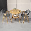 Round Reception Desk and Chair Set, Office Conference Table &amp; Chairs, Business Coffee Dining Table Set for Small Space Reception Room, Lounge, Conference Room