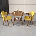 Round Reception Desk and Chair Set, Office Conference Table &amp; Chairs, Business Coffee Dining Table Set for Small Space Reception Room, Lounge, Conference Room