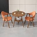 Round Reception Desk and Chair Set, Office Conference Table &amp; Chairs, Business Coffee Dining Table Set for Small Space Reception Room, Lounge, Conference Room