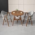 Round Reception Desk and Chair Set, Office Conference Table &amp; Chairs, Business Coffee Dining Table Set for Small Space Reception Room, Lounge, Conference Room