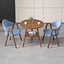 Round Reception Desk and Chair Set, Office Conference Table &amp; Chairs, Business Coffee Dining Table Set for Small Space Reception Room, Lounge, Conference Room