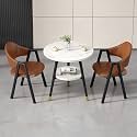 Round Reception Desk and Chair Set, Office Conference Table &amp; Chairs, Business Coffee Dining Table Set for Small Space Reception Room, Lounge, Conference Room
