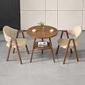 Round Reception Desk and Chair Set, Office Conference Table &amp; Chairs, Business Coffee Dining Table Set for Small Space Reception Room, Lounge, Conference Room