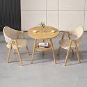 Round Reception Desk and Chair Set, Office Conference Table &amp; Chairs, Business Coffee Dining Table Set for Small Space Reception Room, Lounge, Conference Room