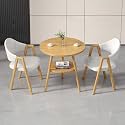 Round Reception Desk and Chair Set, Office Conference Table &amp; Chairs, Business Coffee Dining Table Set for Small Space Reception Room, Lounge, Conference Room
