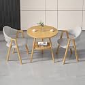 Round Reception Desk and Chair Set, Office Conference Table &amp; Chairs, Business Coffee Dining Table Set for Small Space Reception Room, Lounge, Conference Room