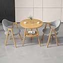 Round Reception Desk and Chair Set, Office Conference Table &amp; Chairs, Business Coffee Dining Table Set for Small Space Reception Room, Lounge, Conference Room