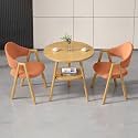 Round Reception Desk and Chair Set, Office Conference Table & Chairs, Business Coffee Dining Table Set for Small Space Reception Room, Lounge, Conference Room