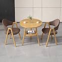 Round Reception Desk and Chair Set, Office Conference Table &amp; Chairs, Business Coffee Dining Table Set for Small Space Reception Room, Lounge, Conference Room