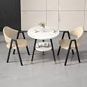 Round Reception Desk and Chair Set, Office Conference Table &amp; Chairs, Business Coffee Dining Table Set for Small Space Reception Room, Lounge, Conference Room