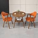 Round Reception Desk and Chair Set, Office Conference Table &amp; Chairs, Business Coffee Dining Table Set for Small Space Reception Room, Lounge, Conference Room