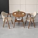 Round Reception Desk and Chair Set, Office Conference Table &amp; Chairs, Business Coffee Dining Table Set for Small Space Reception Room, Lounge, Conference Room