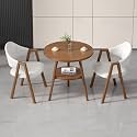 Round Reception Desk and Chair Set, Office Conference Table &amp; Chairs, Business Coffee Dining Table Set for Small Space Reception Room, Lounge, Conference Room