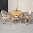 Round Reception Desk and Chair Set, Office Conference Table &amp; Chairs, Business Coffee Dining Table Set for Small Space Reception Room, Lounge, Conference Room