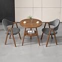 Round Reception Desk and Chair Set, Office Conference Table &amp; Chairs, Business Coffee Dining Table Set for Small Space Reception Room, Lounge, Conference Room