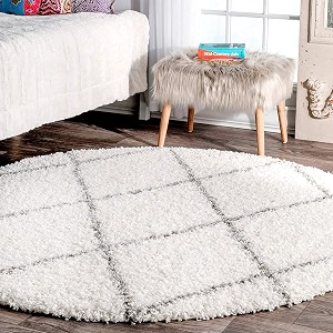 Round Shaggy Fur Rugs and Carpet for