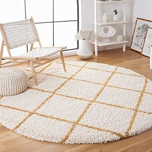 Round Shaggy Fur Rugs and Carpet for