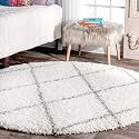 Round Shaggy Fur Rugs and Carpet for