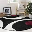 Round Shaggy Fur Rugs and Carpet for