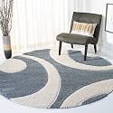 Round Shaggy Fur Rugs and Carpet for