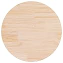 Round Solid Pine Wood Table Top, 23.6-inch Diameter, 1.0-inch Thick, Brown Natural Finish, Durable Replacement Surface for Dining, Kitchen, or Outdoor Use, 7.05 lbs