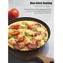 Round Tart Pan with Removable Loose Bottom, Non-Stick 9 Inch Carbon Steel Quiche Pan for Oven Baking, Pizza Pan