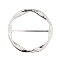 Round Twisted Circle Silk Scarf Ring Brooch for Women Minimalist Shawl Scarves Buckle Wrap Clip Fashion Dress Accessories Decoration Jewelry Gift