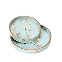 Round Wooden Serving Tray Set of 2