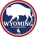 Round Wyoming State Flag Car Magnet Bumper Decal, 5 1/2 Inch