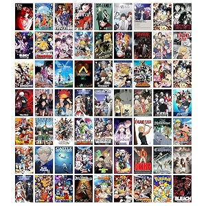rousrie paper aesthetic anime wall decor for walls decoration size 400x600 inches set of 63 stickers poster self-adhesive poster