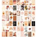 Rousrie Paper Aesthetic Boho Wall Collage Kit for Bedroom, Living Room, Walls Decoration Size:4.00X6.00 Inches (Set of 63 Decor Stickers Poster) Self-Adesive Poster, Home, Self-Adhesive
